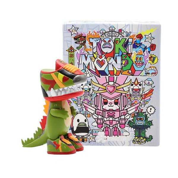 nueva serie Tokimondo Blind Box de Tokidoki que llega a México vía Novelmex, son 8 personajes entre  monstruos y meka-robots.  Los personajes incluyen: Gigacorno, 