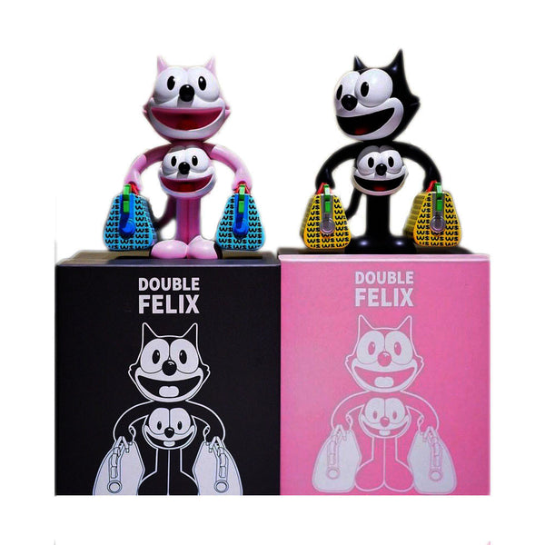Figura Art-Toy Double Felix Special Pink  Edition De Wizardskull
